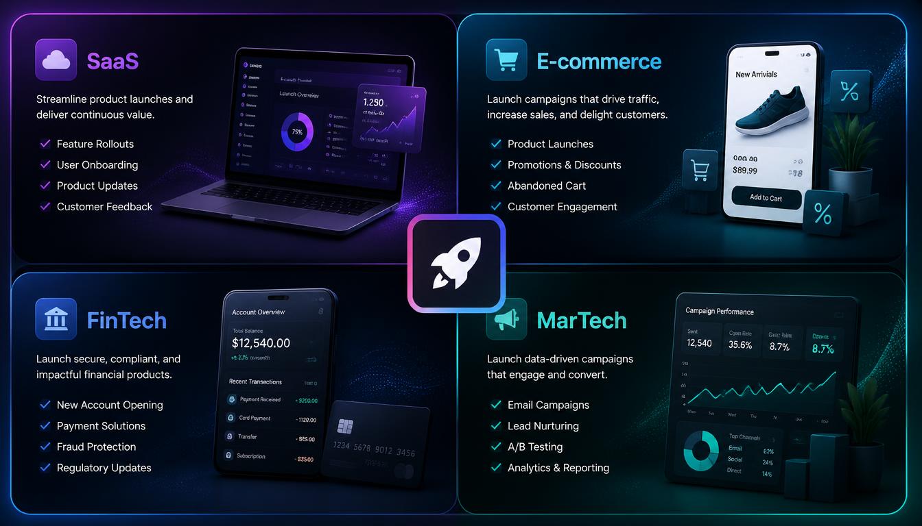 SaaS, E-commerce, FinTech, MarTech